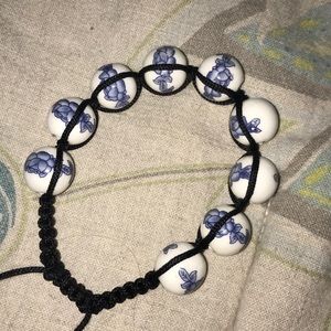 Blue white and black bracelet